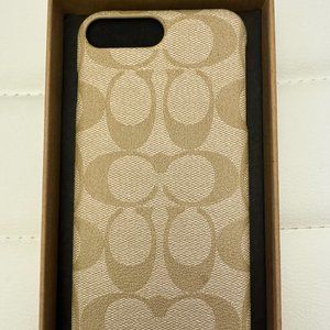 Coach Signature iPhone 8 Plus Case (Ivory)
